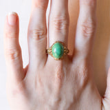 Vintage Ring aus 14 Karat Gelbgold mit Türkis, 60er/70er Jahre