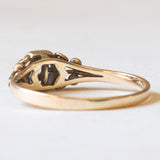 Antiker Diamant-Solitär im Brillantschliff aus 14 Karat Gelbgold und Silber, 20er/30er Jahre