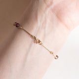 Vintage 8K Gelbgold Granat Armband, 60er/70er Jahre