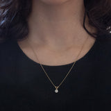 Vintage-Lichtpunkt-Anhänger aus 9 Karat Gelb- und Weißgold mit Diamant im Brillantschliff (ca. 0.15 ct), 70er/80er Jahre