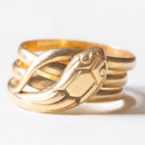 Vintage Schlangenring aus 18 Karat Gelbgold, 60er/70er Jahre