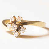 Vintage-Ring aus 14-karätigem Gelbgold mit Diamanten im Brillantschliff (ca. 0.20 ctw), 70er Jahre