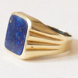 Vintage 14K Gelbgold Lapislazuli Siegelring, 50er/60er Jahre