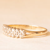 Anello vintage in oro giallo 9K con diamanti (0.15ctw ca.), anno 1993