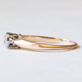 Antiker Solitär aus 14-karätigem Gelbgold und Silber im Old-Mine-Schliff (ca. 0.30 ct), 10er Jahre