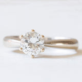 Vintage-Solitär aus 18 Karat Weißgold mit Diamant im Brillantschliff (ca. 0.75 ct)