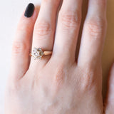 Vintage-Ring aus 9-karätigem Gelb- und Weißgold mit Diamanten im Brillantschliff (ca. 0.14 ctw), 80er Jahre