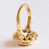 Vintage-Gänseblümchenring aus 18-karätigem Gelbgold mit Saphir (ca. 3.20 ct) und Diamanten im Brillantschliff (ca. 1.40 ctw), 60er Jahre