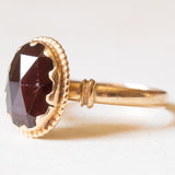 Vintage Granatring aus 18 Karat Gelbgold, 40er Jahre