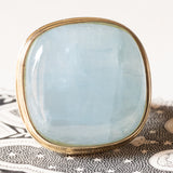 Vintage Ring in 9K Gelbgold mit Aquamarin (ca. 21.80ct), 60er/70er Jahre