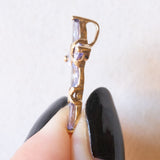 Vintage 9K Gelbgold Tansanit Kreuz Anhänger, 80er/90er Jahre