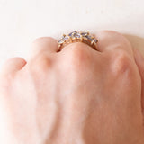 Vintage-Ring aus 9 Karat Gelb- und Weißgold mit Tansanit und Diamant, 70er Jahre