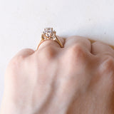 Vintage-Ring aus 9-karätigem Gelb- und Weißgold mit Diamanten im Brillantschliff (ca. 0.14 ctw), 80er Jahre