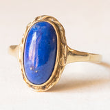 Vintage-Ring aus 9-karätigem Gelbgold mit Lapislazuli, 50er/60er Jahre