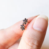 Vintage-Blumenohrringe aus 9-karätigem Gelbgold mit Saphiren