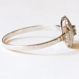 Art-Deco-Solitär in 18 Karat Weißgold mit Diamant im Brillantschliff (ca. 0.12 ct), 20er/30er Jahre