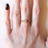 Vintage 18 Karat Gelbgold Ring mit Rubinen und Diamanten, 70er Jahre