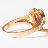 Vintage-Ring aus 14-karätigem Gelbgold mit synthetischem Rubin (ca. 1.50 ct), 40er Jahre