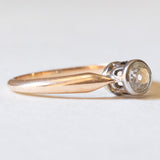 Antiker Solitär aus 14-karätigem Gelbgold und Silber im Old-Mine-Schliff (ca. 0.30 ct), 10er Jahre