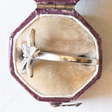 Vintage Ring aus 18 Karat Weißgold mit Diamanten im Brillantschliff (ca. 0.35 Karat), 70er/80er Jahre