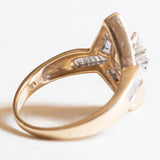 Vintage-Diamantring aus 10-karätigem Gelb- und Weißgold (ca. 1 Karat), 70er Jahre