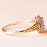 Vintage-Ring aus 9-karätigem Gelb- und Weißgold mit Saphir (ca. 0.60 ct) und Diamanten, 1987
