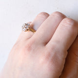 Vintage-Ring aus 9-karätigem Gelb- und Weißgold mit Diamanten im Brillantschliff (ca. 0.14 ctw), 80er Jahre