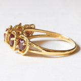 Vintage-Granatring aus 18-karätigem Gelbgold mit Herzschliff, 80er Jahre