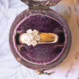 Vintage-Ring aus 14-karätigem Gelb- und Weißgold mit Diamanten im Brillantschliff (ca. 0.30 ctw), 60er Jahre