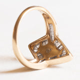 Винтажное кольцо из желтого и белого золота 10 пробы с бриллиантом (около 1 карата), 70-е гг.