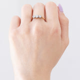 Antike 18-karätige Gelbgold- und Platin-Diamanttrilogie im Alteuropäischen Schliff (ca. 0.47 ctw), 10er/20er Jahre