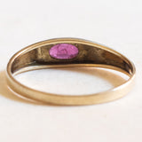 Vintage-Zigeunerring aus 8-karätigem Gelbgold mit synthetischem Rubin (ca. 0.15 ct), 50er/60er Jahre