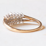 Vintage-Ring aus 9-karätigem Gelb- und Weißgold mit Diamanten im Brillantschliff (ca. 0.21 ctw), 70er/80er Jahre