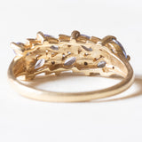 Vintage-Ring aus 9 Karat Gelb- und Weißgold mit Tansanit und Diamant, 70er Jahre