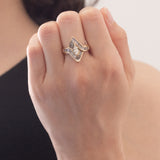 Vintage-Diamantring aus 10-karätigem Gelb- und Weißgold (ca. 1 Karat), 70er Jahre