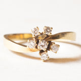 Vintage-Ring aus 14-karätigem Gelbgold mit Diamanten im Brillantschliff (ca. 0.20 ctw), 70er Jahre