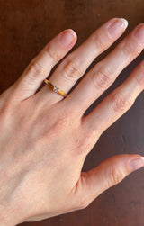 Vintage-Solitär mit Diamant im Brillantschliff (ca. 18 ct) aus 0.07 Karat Gelb- und Weißgold, 60er Jahre