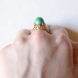 Vintage Ring aus 14 Karat Gelbgold mit Türkis, 60er/70er Jahre