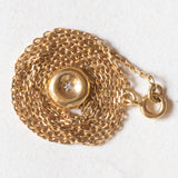 Vintage-Lichtpunkt-Halskette aus 18-karätigem Gelbgold mit Diamant im Huit-Huit-Schliff (ca. 0.01 ct), 70er Jahre