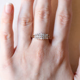 Vintage-Ring aus 9-karätigem Gelb- und Weißgold mit Diamanten im Brillantschliff (ca. 0.21 ctw), 70er/80er Jahre