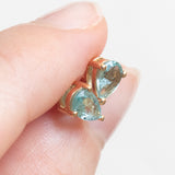 Vintage-Ohrringe mit Lichtpunkten aus 10-karätigem Gelbgold mit Aquamarinen