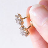 Vintage-Ohrringe aus 14-karätigem Gelbgold und Weißgold mit Diamanten im Brillantschliff (ca. 0.24 ctw), 60er/70er Jahre