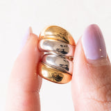 Vintage-Doppel-Creolen aus 18-karätigem Gold (Gelb und Weiß), 60er Jahre