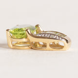 Vintage-Anhänger aus 14 Karat Gelbgold und Weißgold mit Peridot (ca. 2.75 ctw) und Diamant, 70er/80er Jahre