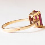 Vintage Ring aus 18 Karat Gelbgold mit synthetischem Rubin (ca. 2.70 ct), 60er Jahre