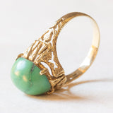 Vintage Ring aus 14 Karat Gelbgold mit Türkis, 60er/70er Jahre