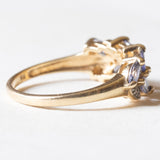 Vintage-Ring aus 9 Karat Gelb- und Weißgold mit Tansanit und Diamant, 70er Jahre