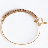 Vintage 8K Gelbgold Granat Armreif, 50er/60er Jahre