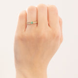 Drei Vintage-Ringe aus 14-karätigem Gelbgold mit Rubin (ca. 0.15 ct), Smaragd (0.15 ct), Saphir (ca. 0.20 ct) und Diamanten (ca. 0.30 ct), 70er Jahre