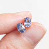 Vintage-Ohrringe mit Lichtpunkten aus 10-karätigem Gelbgold mit Saphiren